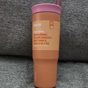 Owala Insulated Tumbler - Peach with Pink Lid